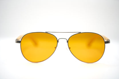 Pounders Quest Orange-Tinted Blue Light Blocker Glasses – Premium Wooden Case Included