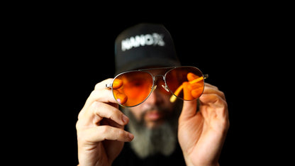 Pounders Quest Orange-Tinted Blue Light Blocker Glasses – Premium Wooden Case Included